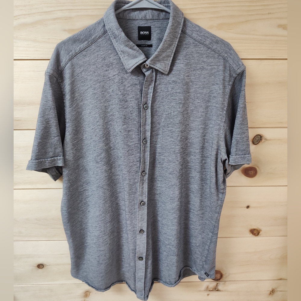 Hugo Boss Sharp Fit Gray Shirt Size XXL